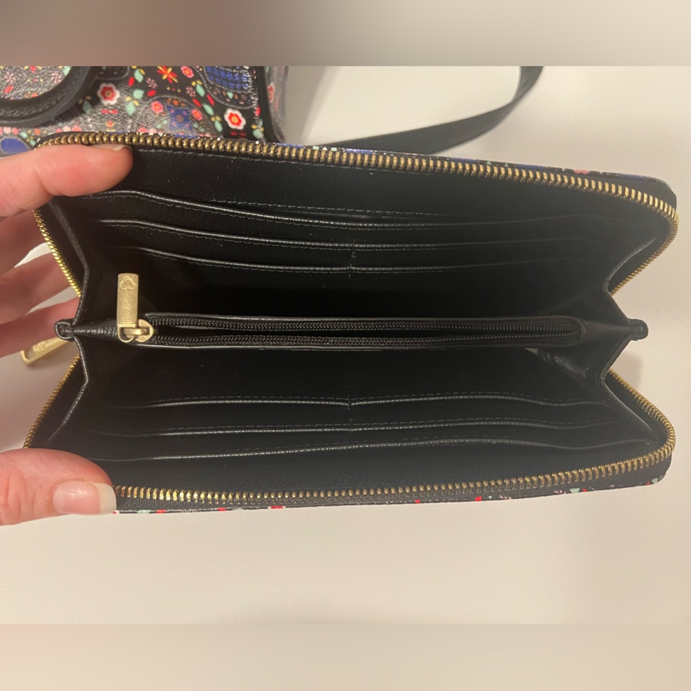 Loungefly Black and Blue Floral Skull Satchel & Wallet Set - Picture 6 of 14